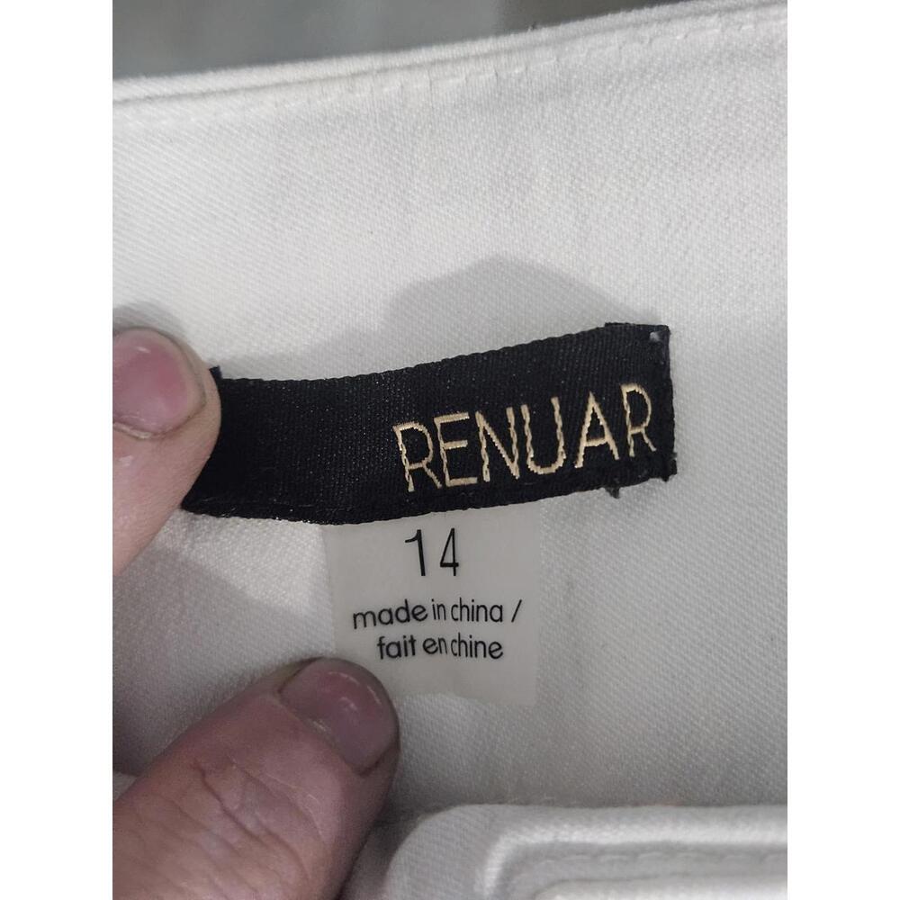 Renuar Womens White Ankle Pants Size 14 Slim Straight Career OfficeWear C/73 - Picture 6 of 8